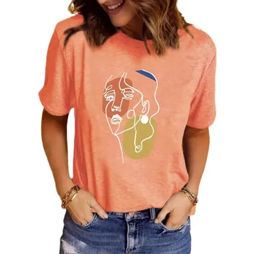 Women's T-shirt Short Sleeve T-Shirts Printing Streetwear Portrait