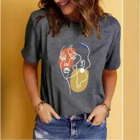 Women's T-shirt Short Sleeve T-Shirts Printing Streetwear Portrait