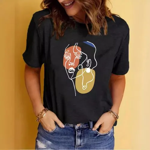 Women's T-shirt Short Sleeve T-Shirts Printing Streetwear Portrait