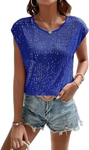 Women's T-shirt Short Sleeve T-Shirts Sequins Streetwear Solid Color