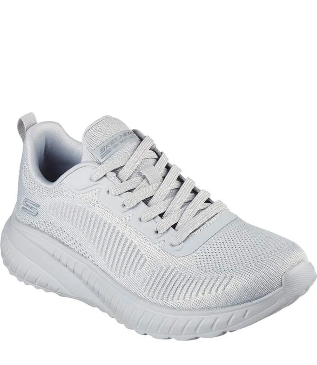 Womens/ladies bob squad chaos face off trainers light grey Skechers