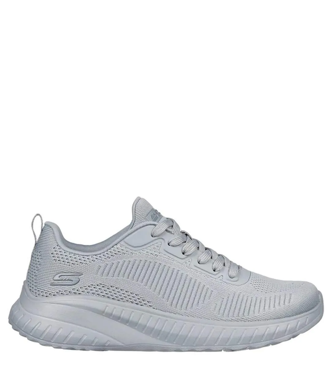 Womens/ladies bob squad chaos face off trainers light grey Skechers